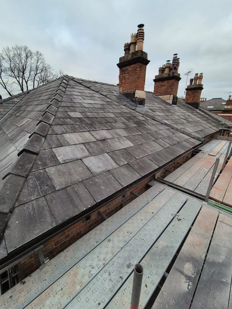 Slate Roof, Chimney Releads & Box Guttering — Oxton — photo 1